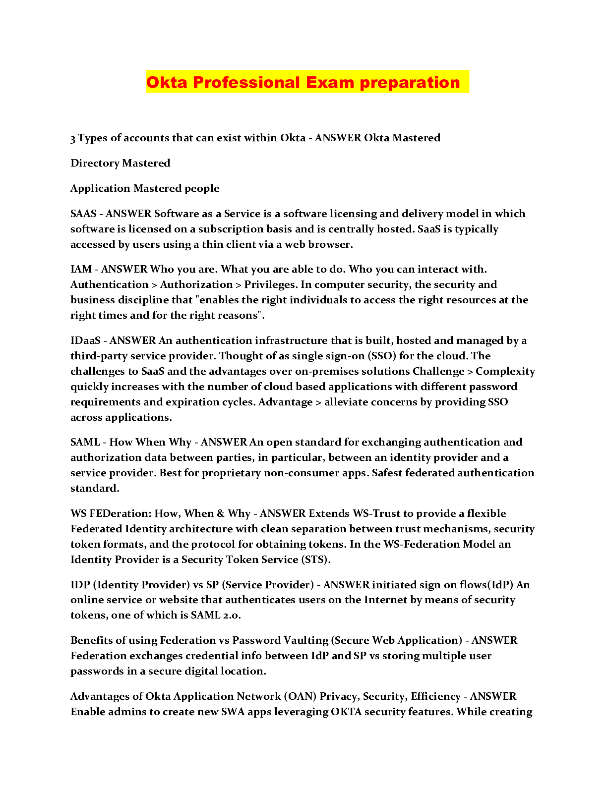 Preview image for Okta Professional Exam preparation